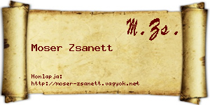 Moser Zsanett névjegykártya